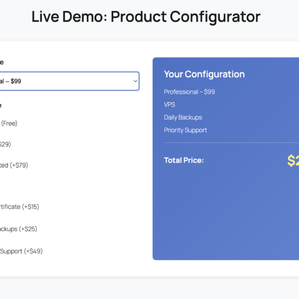 Build a Mini Product Configurator in WordPress